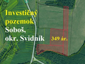 Investičné pozemky blízko mesta - k.ú. Soboš, okr. Svidník